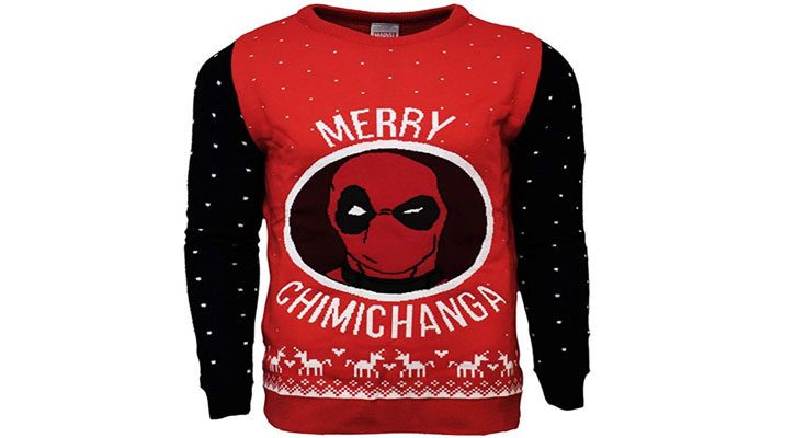 Marvel Official Deadpool Merry Chimichanga Christmas Jumper Ugly Sweater