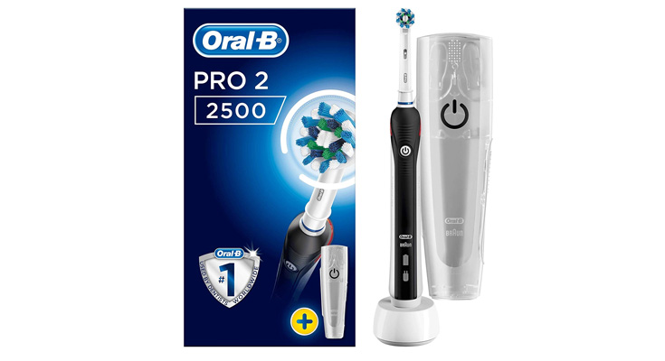 Oral-B PRO 2 2500 CrossAction - Cepillo de Dientes Eléctrico Recargable con Tecnología de Braun