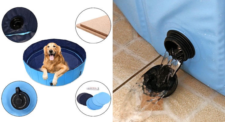 Piscina de Baño Ducha Plegable para Mascota Bañera Portátil